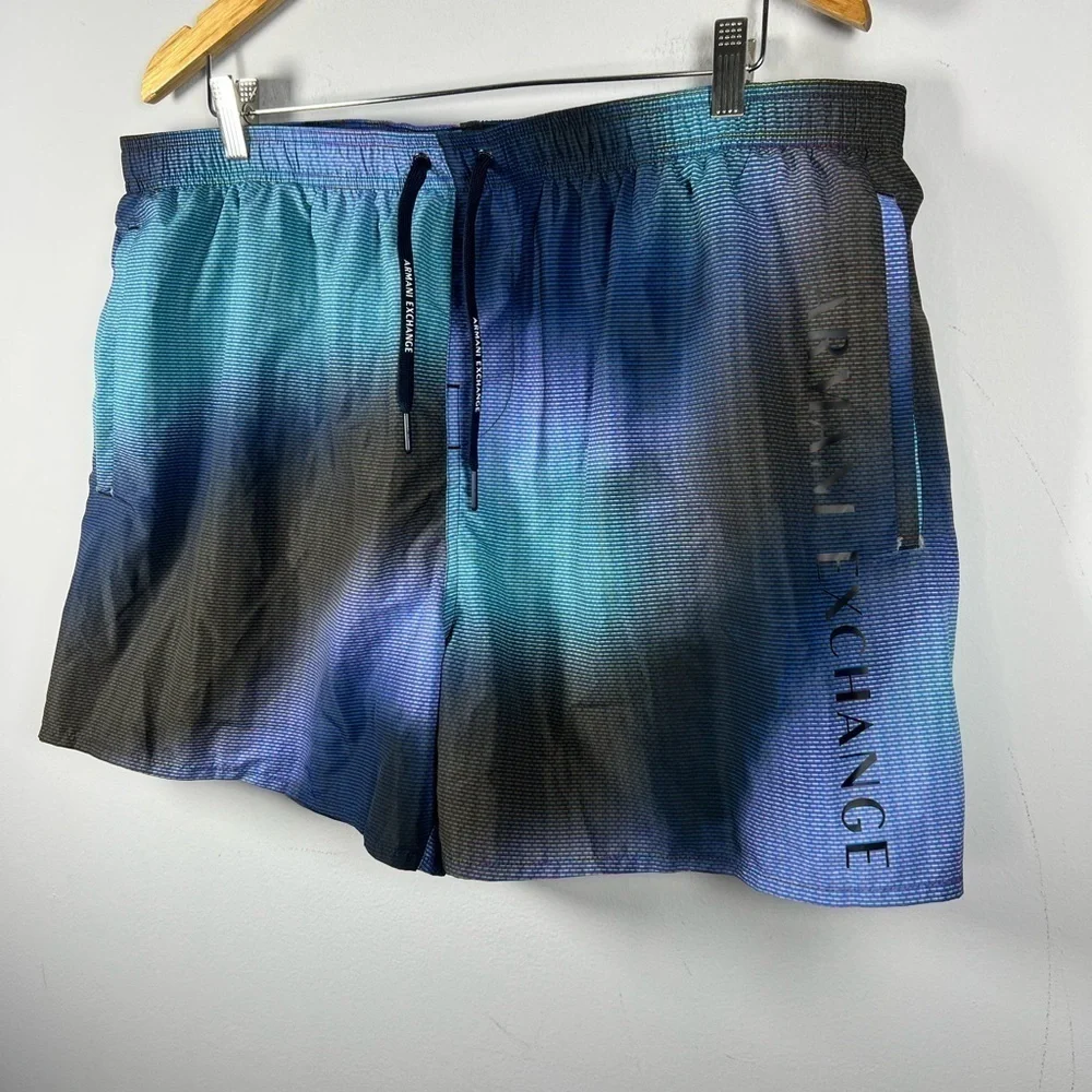 Armani Exchange Pocketed Spell out Printed Swim Trunks XXL